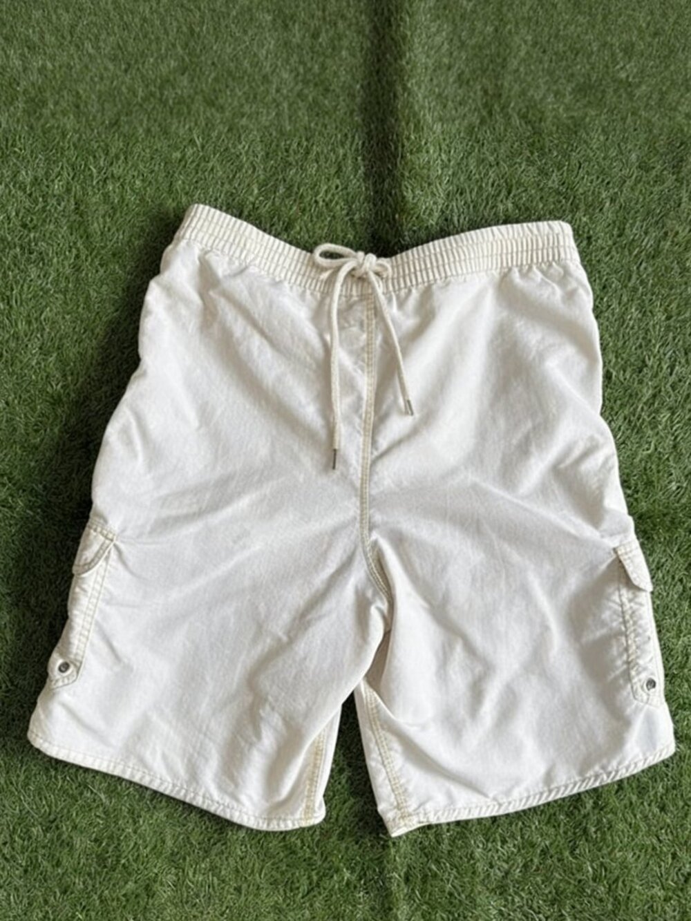 Vintage O’Neill Boardshorts Shorts Cream Mens Size L Y2K Surf Beachwear